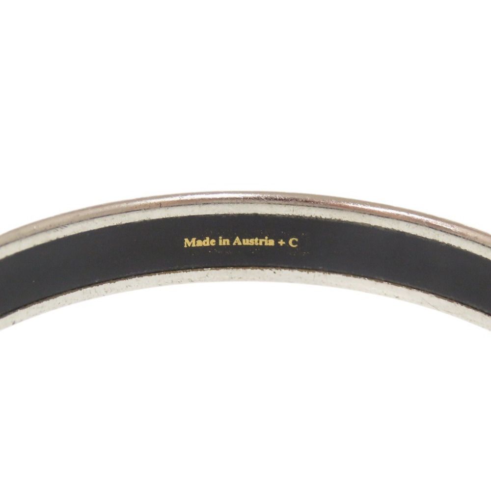 Hermes Enamel PM Dolphin Metal Silver Blue Bangle Bracelet — view 6