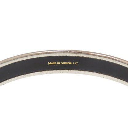 Hermes Enamel PM Dolphin Metal Silver Blue Bangle Bracelet — view 6