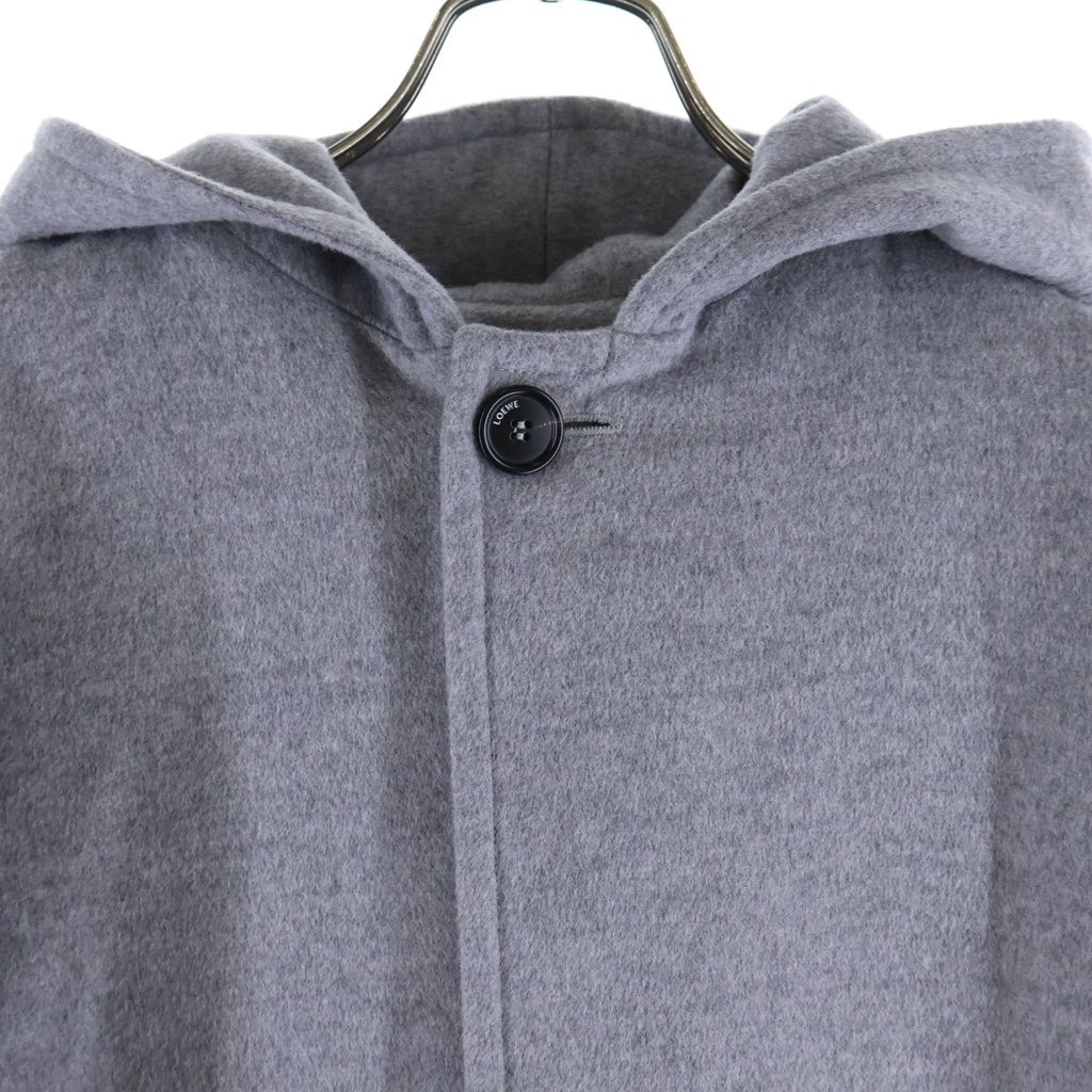 Loewe Hooded Wool Coat Gray — view 3