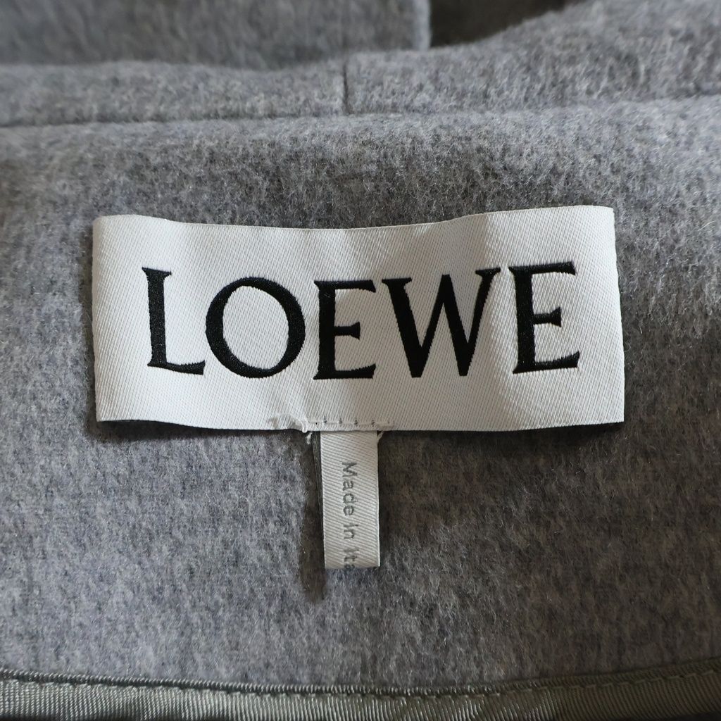 Loewe Hooded Wool Coat Gray — view 7