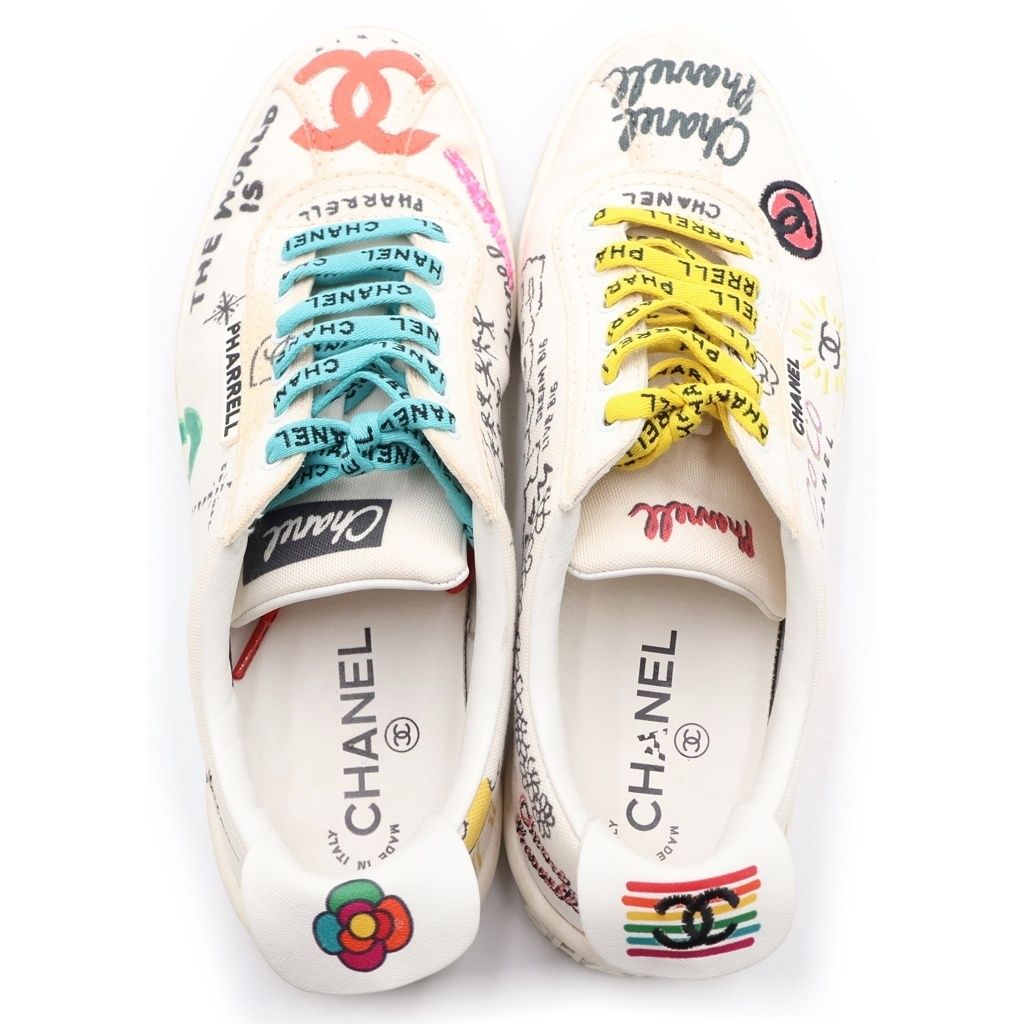 Chanel Pharrell Williams CC Logo Paint Sneaker — view 4