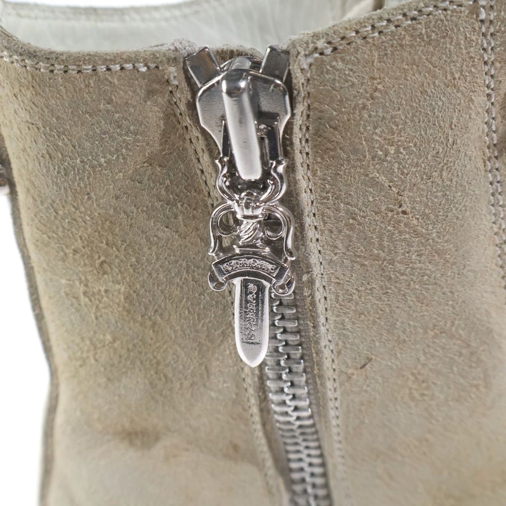 Chrome Hearts Rick Owens Ramones Silver Decorative Leather High-Top Sneakers — view 6