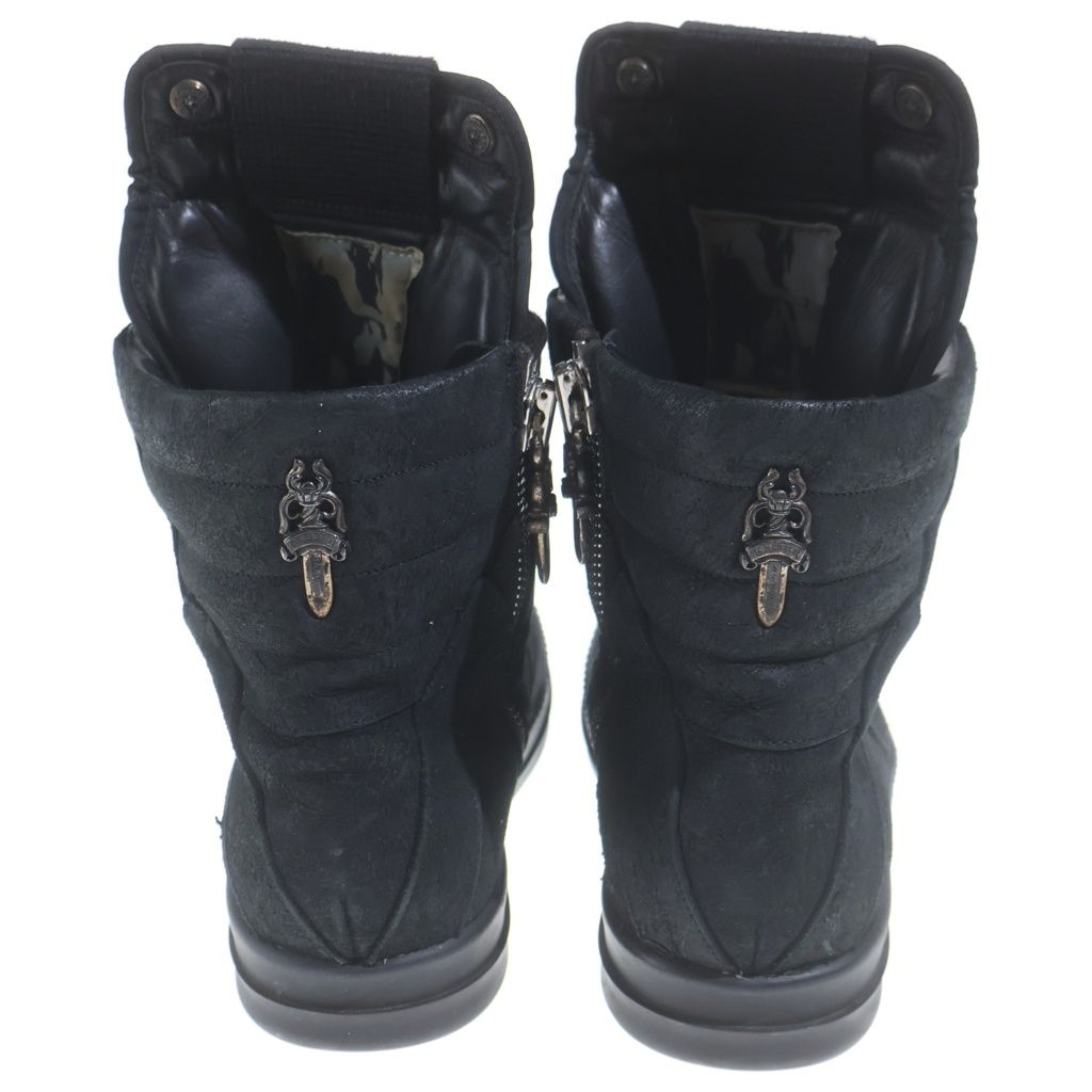Chrome Hearts Rick Owens Geobasket CH Cross Decoration Leather High-Top Sneakers — view 3