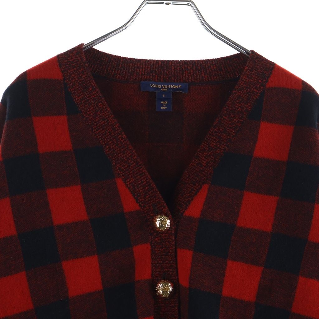 Louis Vuitton Wool Graphic Check Cardigan Black — view 3