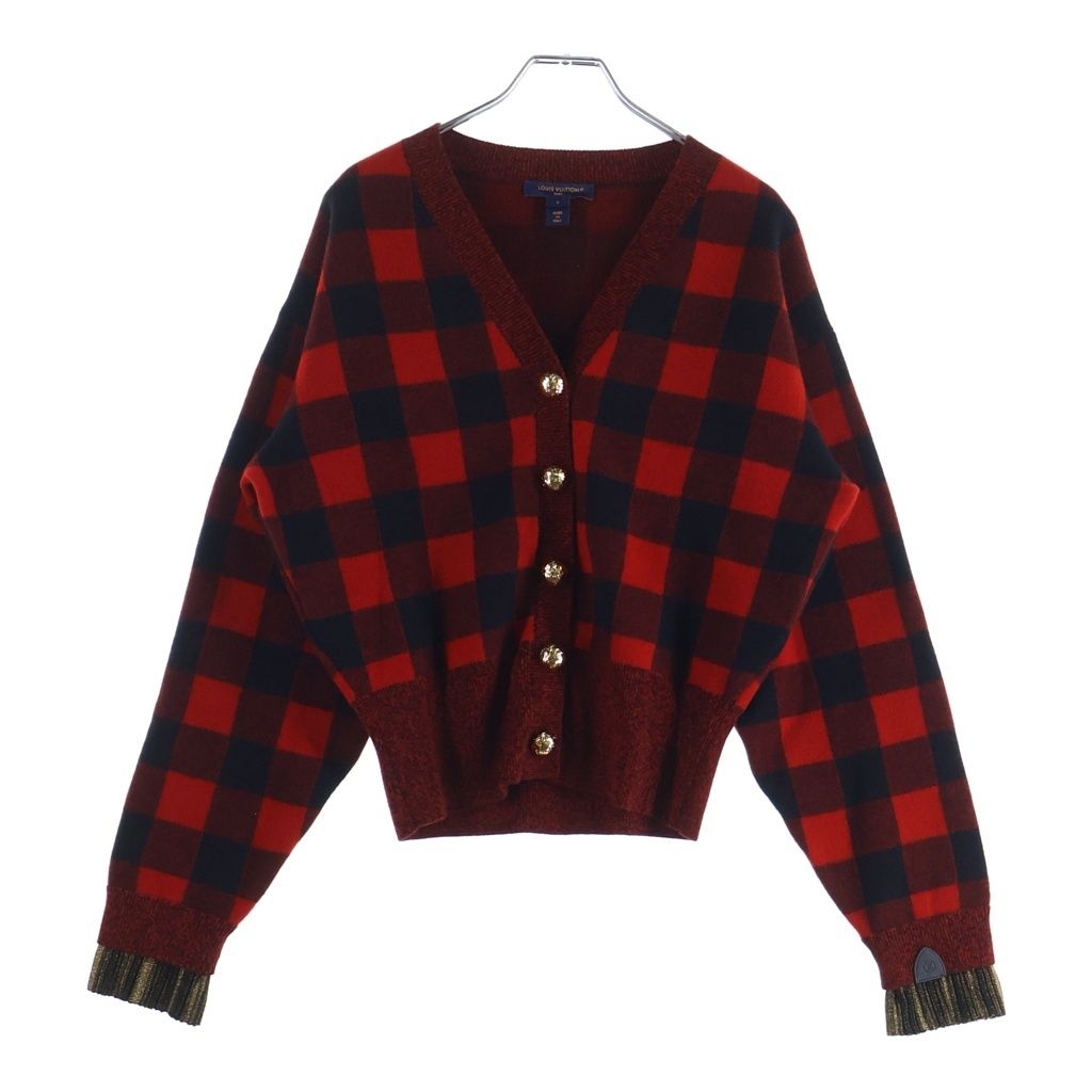 Louis Vuitton Wool Graphic Check Cardigan Black
