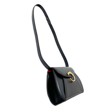 Cartier 2-Way Shoulder Bag Leather Panthère Black Handle Simple Adult — view 5