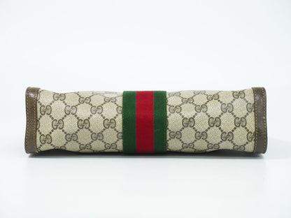 Gucci Vintage Sherry Line GG Supreme Clutch Beige Brown — view 3
