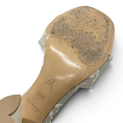 Louis Vuitton Silhouette Line Monogram Sandals Shoes Canvas Leather Light Gray — view 8