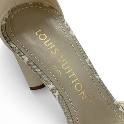 Louis Vuitton Silhouette Line Monogram Sandals Shoes Canvas Leather Light Gray — view 7