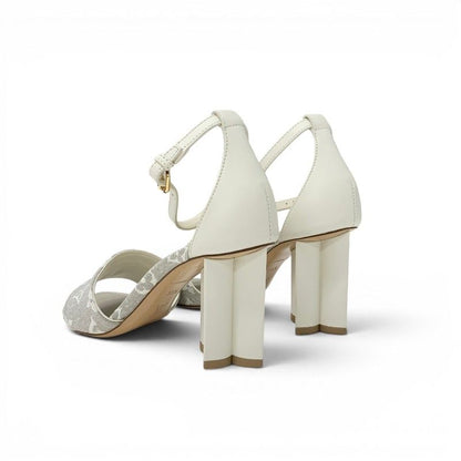 Louis Vuitton Silhouette Line Monogram Sandals Shoes Canvas Leather Light Gray — view 4