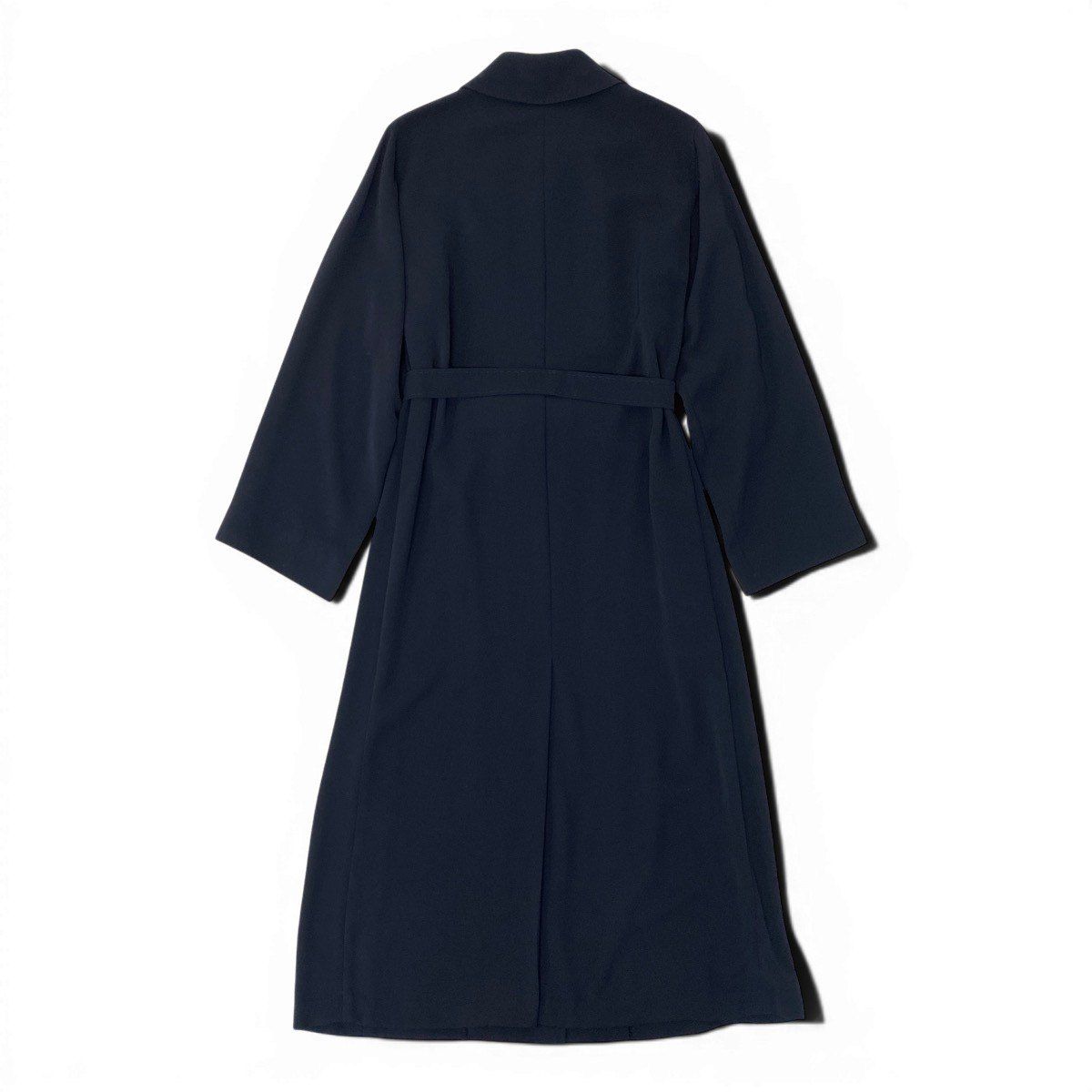 Max Mara Soutien Collar Coat Long Lightweight 40 Navy — view 3