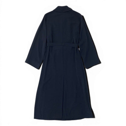 Max Mara Soutien Collar Coat Long Lightweight 40 Navy — view 3