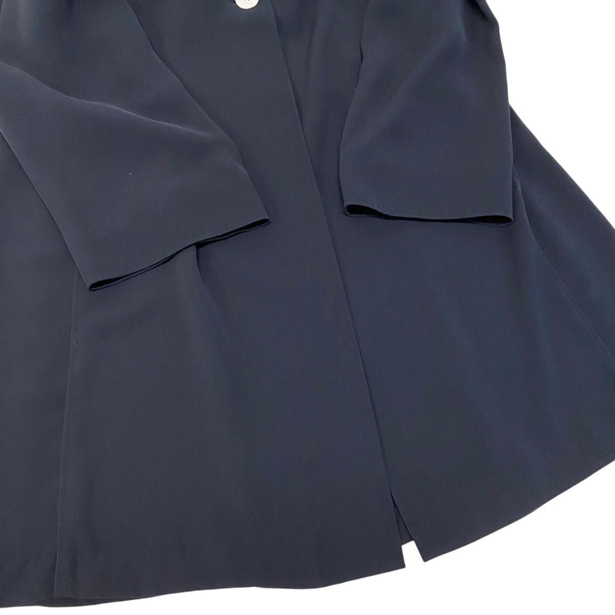 Max Mara Soutien Collar Coat Long Lightweight 40 Navy — view 6