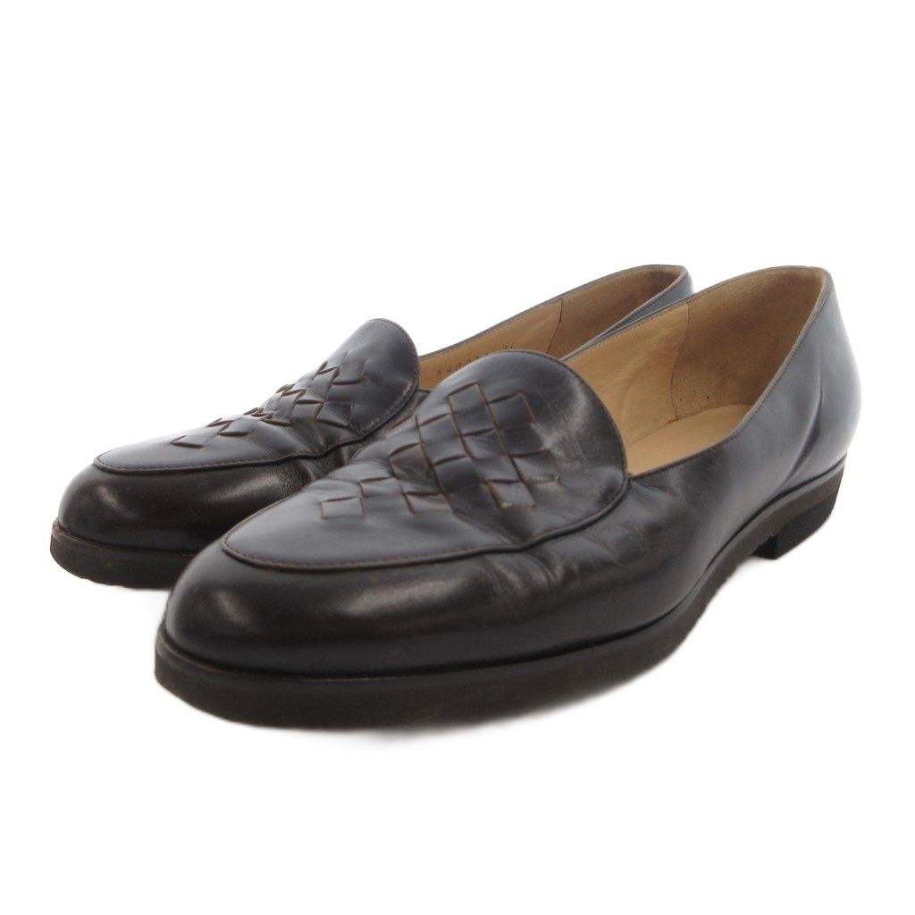 Bottega Veneta Loafers Slip on Intrecciato Leather Brown 35