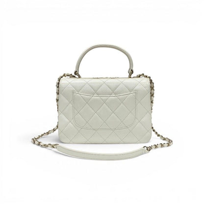 Chanel Trendy CC Shoulder Bag White Gold CC Logo Turnlock Rhinestone Chain 2-Way — view 3