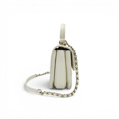 Chanel Trendy CC Shoulder Bag White Gold CC Logo Turnlock Rhinestone Chain 2-Way — view 2