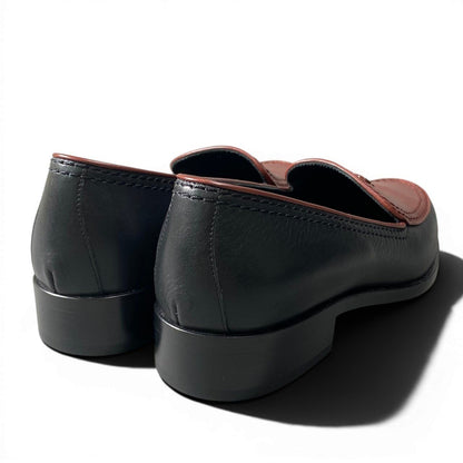 Chanel CC Logo Loafers c Brown Black Leather Female 36 — view 4