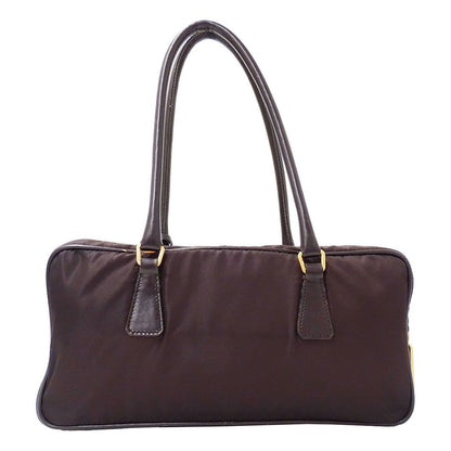 Prada Bag Handbag Nylon Dark Brown Handle Simple Going Out Everyday — view 2