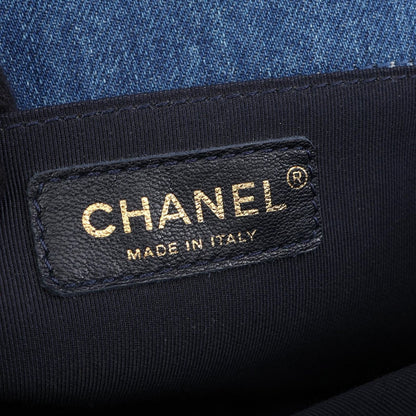 Chanel Shoulder Bag Boy Patchwork Denim Blue Chain — view 4