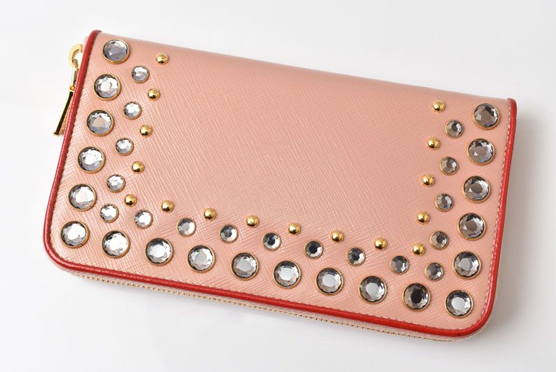 Prada Wallet Zip Around Pink Beige Rose Biju — view 3