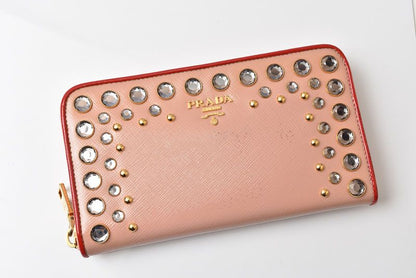 Prada Wallet Zip Around Pink Beige Rose Biju — view 2