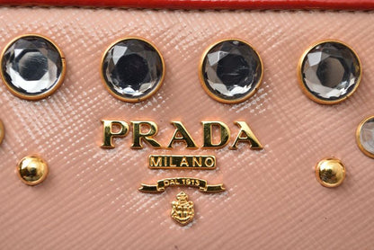 Prada Wallet Zip Around Pink Beige Rose Biju — view 4