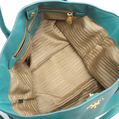 Prada Tote Bag 2-Way Turquoise Leather — view 3