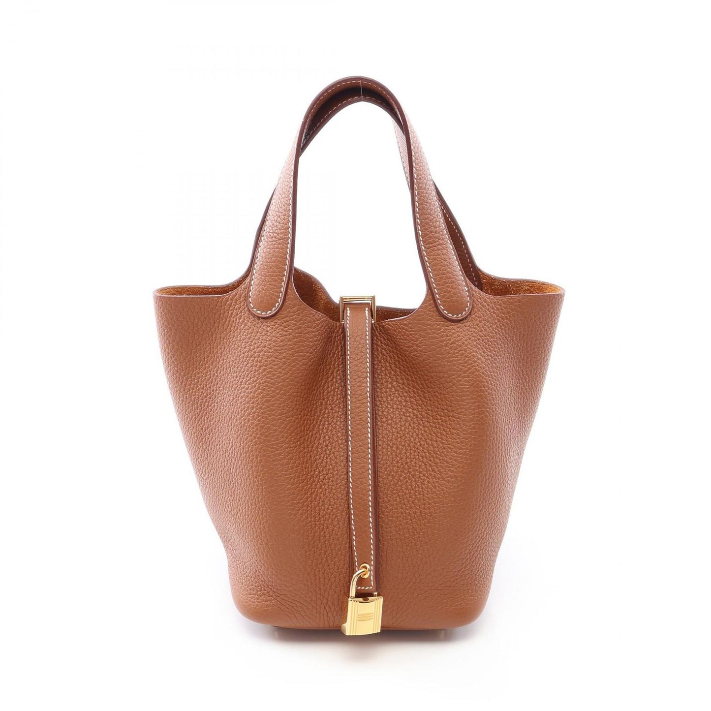 Hermes Handbag Picotin Lock PM Gold Leather