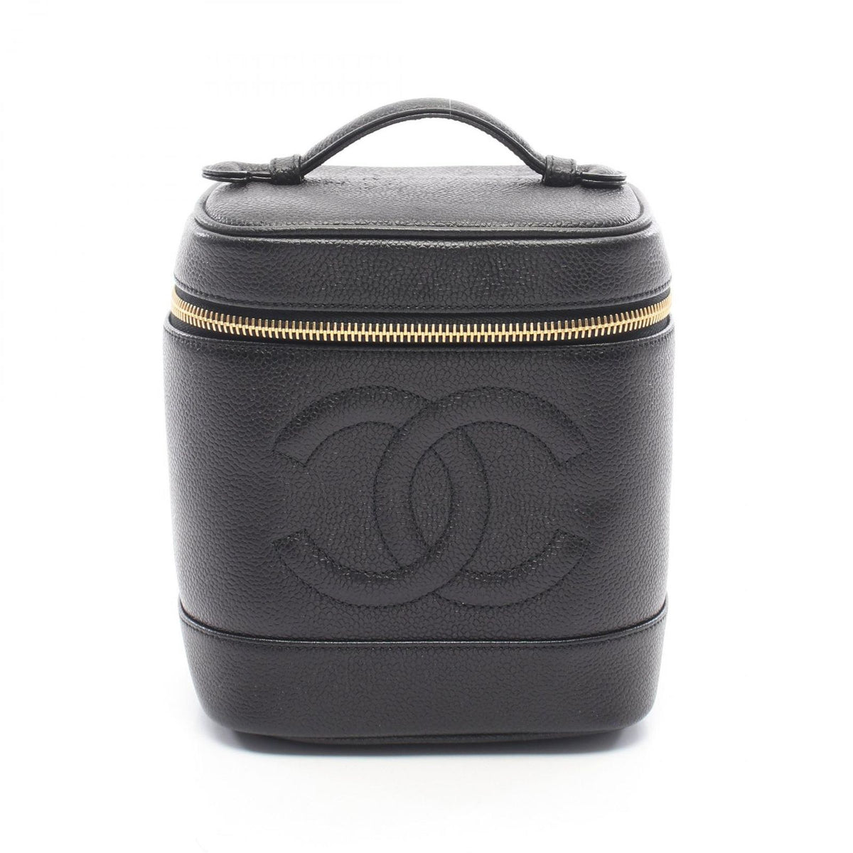 Chanel Handbag CC Logo Black Caviar Leather