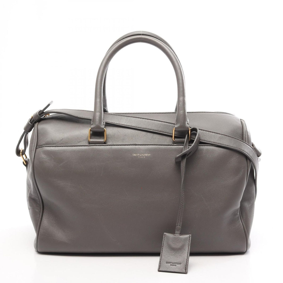 Saint Laurent Paris Handbag Classic Duffle 6 2-Way Gray Leather