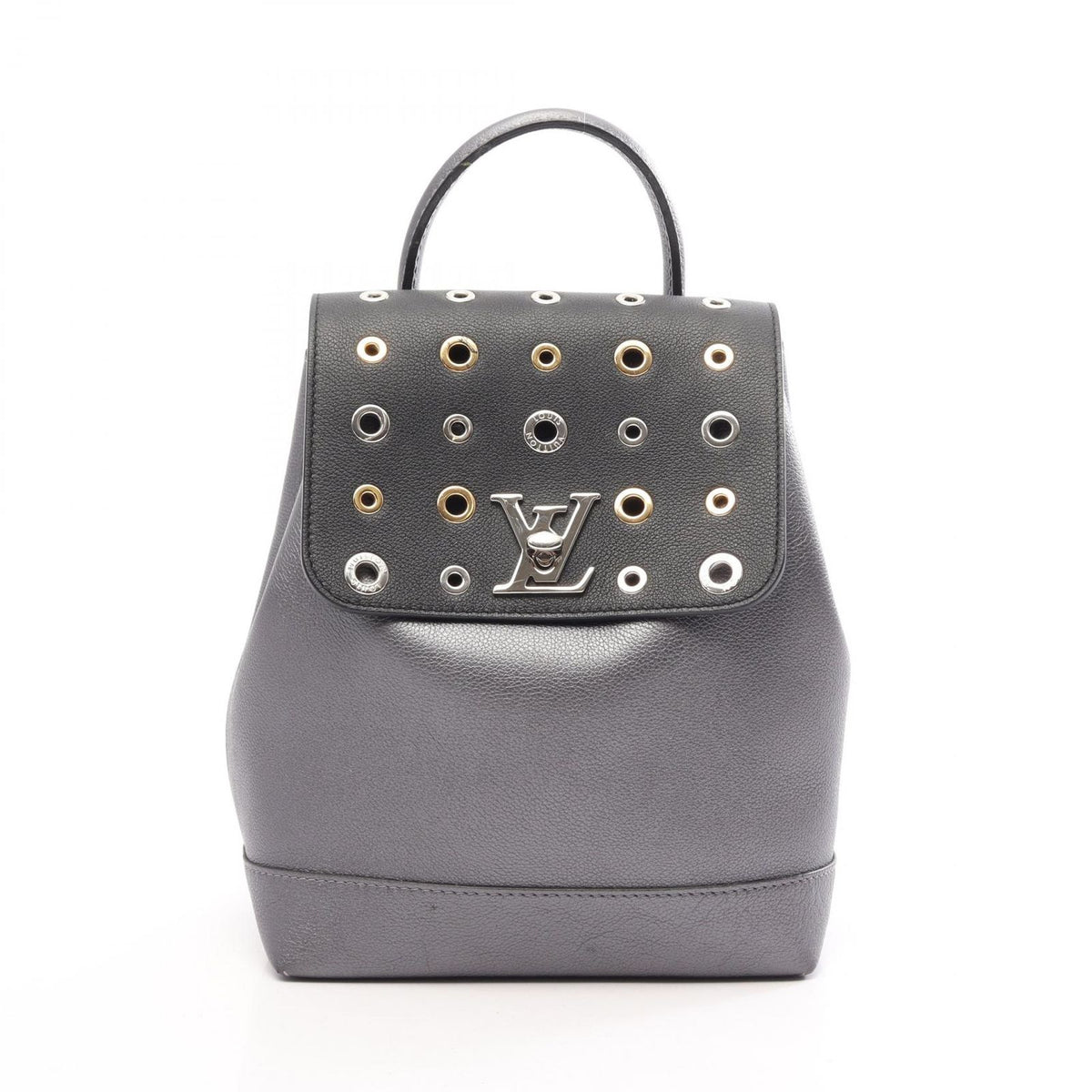 Louis Vuitton Backpack Lockme Metallic Gray Leather