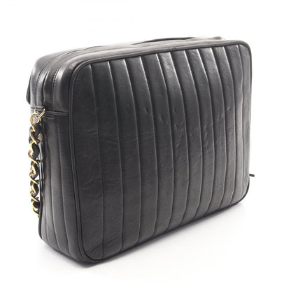 Chanel Shoulder Bag Mademoiselle Tassel Black Lambskin Fringe Chain — view 2