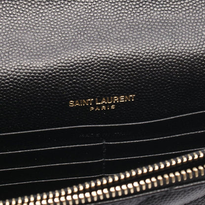 Saint Laurent Shoulder Bag Cassandra Envelope Black Leather Matelasse Chain — view 4