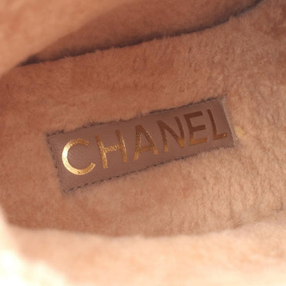 Chanel Boots CC Logo Lace Up Fleece Leather Suede — view 5