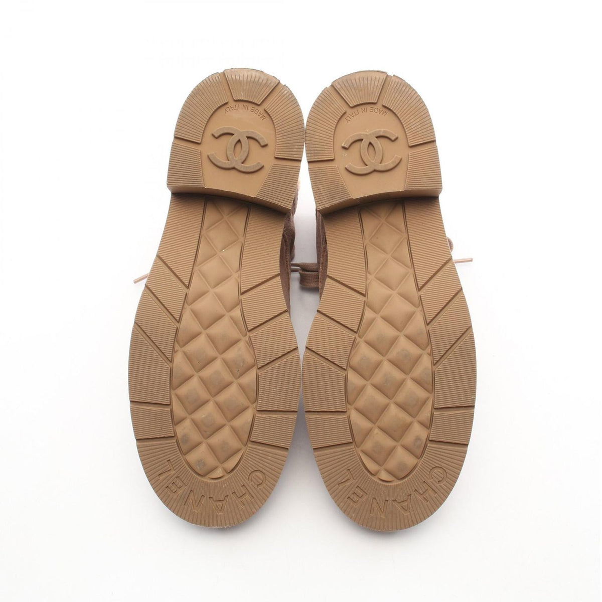 Chanel Boots CC Logo Lace Up Fleece Leather Suede — view 4