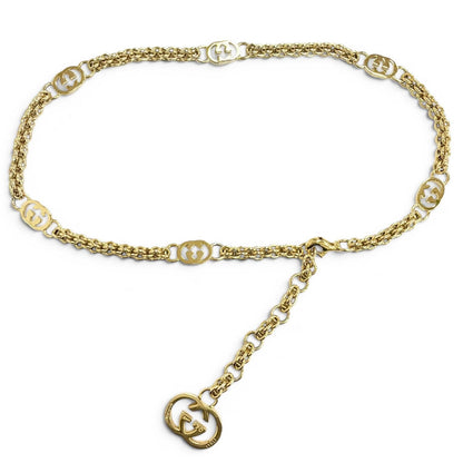 Gucci Vintage Interlocking G Chain Belt Gold 70 — view 3