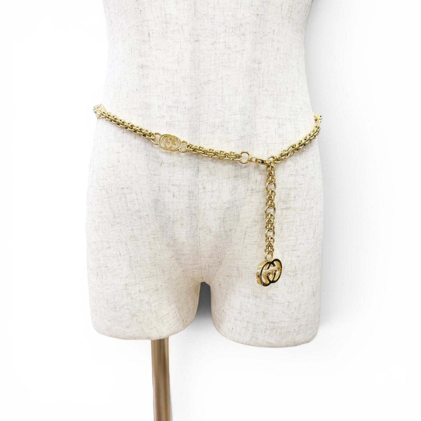 Gucci Vintage Interlocking G Chain Belt Gold 70 — view 2
