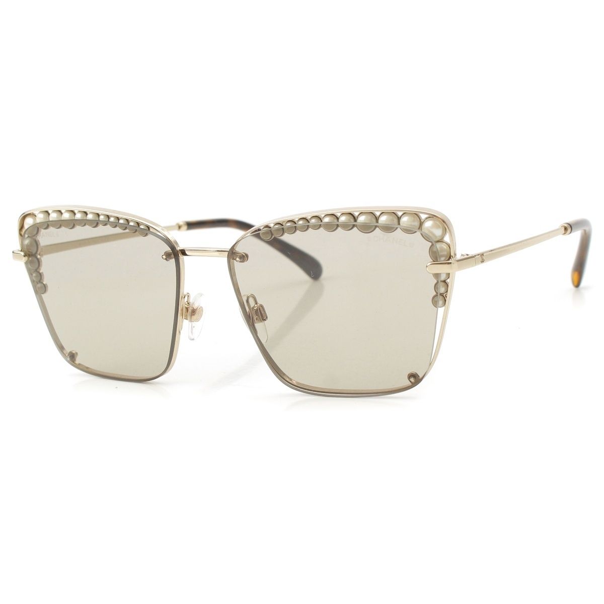 Chanel Pearl Sunglasses Eyewear 57 16 Brown
