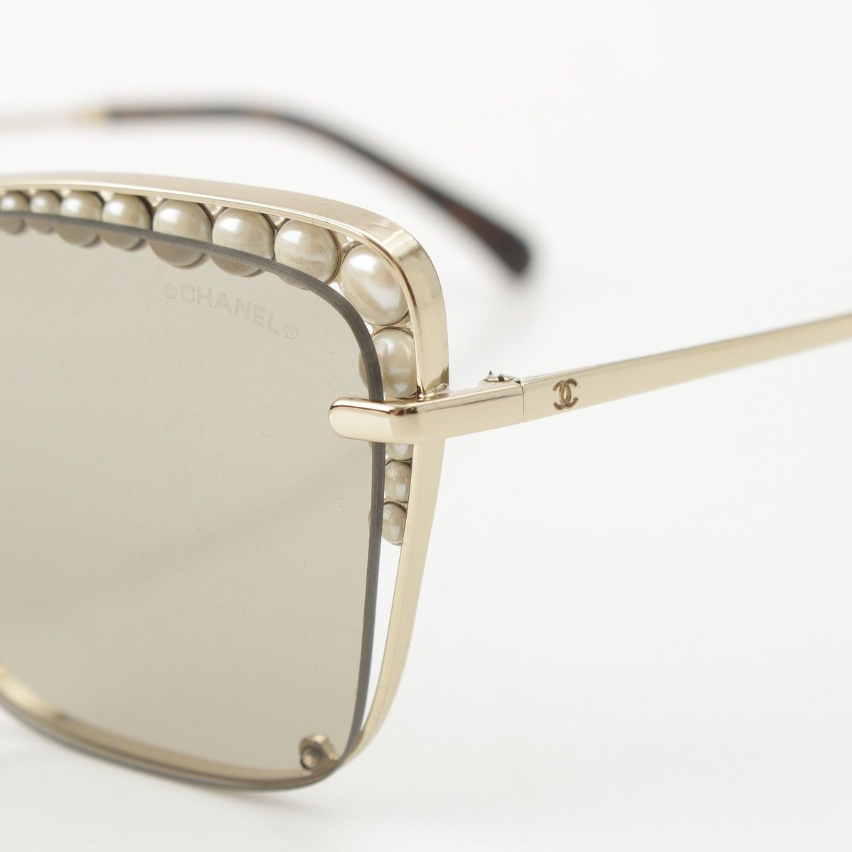Chanel Pearl Sunglasses Eyewear 57 16 Brown — view 7