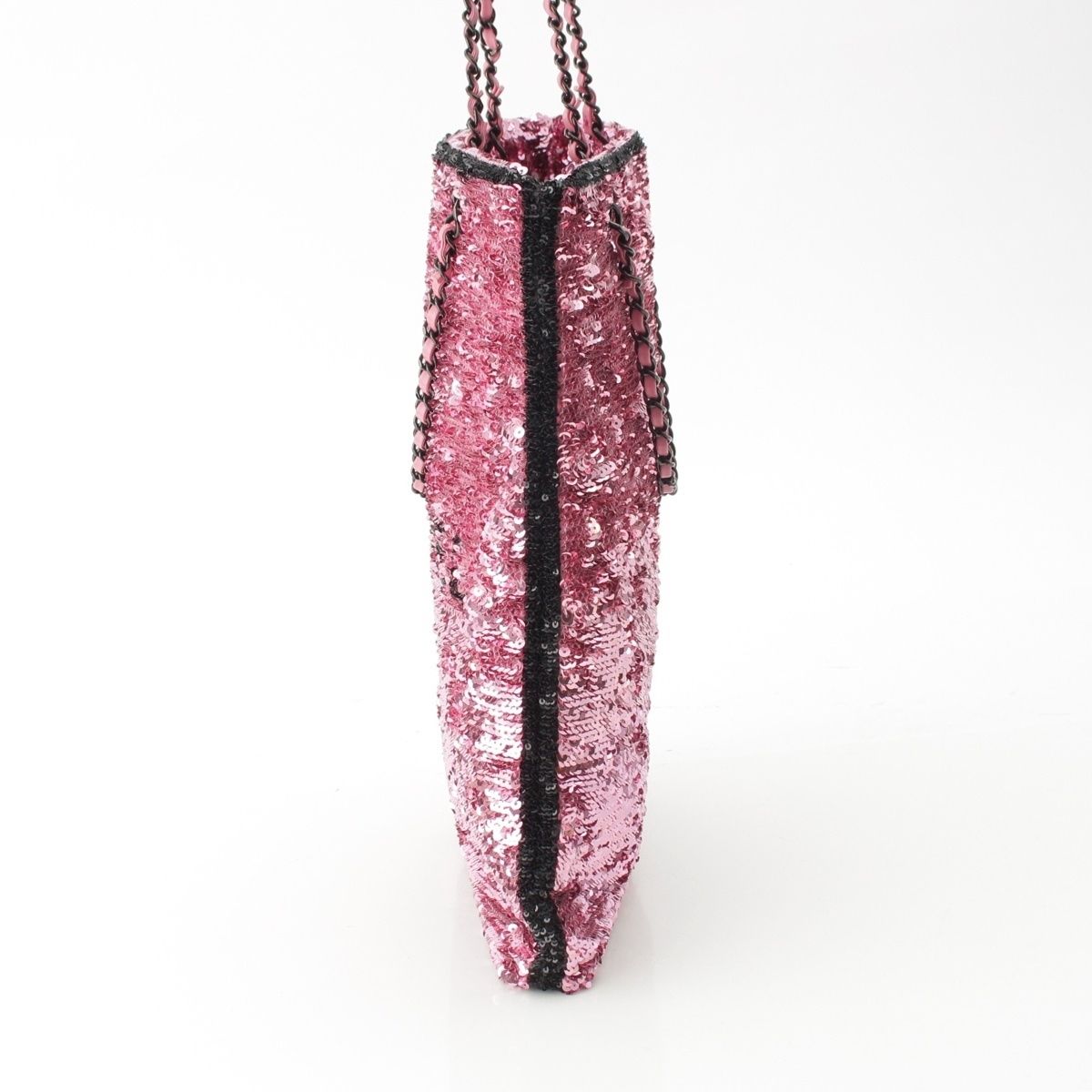 Chanel Sequin Logo 2-Way Shopping Tote Bag Pink — view 4