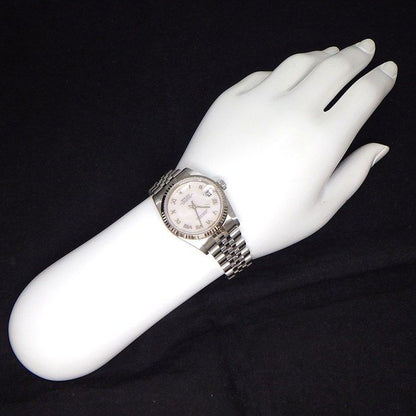 Rolex Datejust Number Roman Index Pink Mother of Pearl Dial Full Ted Bezel — view 8