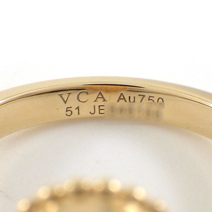 Van Cleef & Arpels Ring Vintage Alhambra Onyx Point Diamond 18K Yellow Gold — view 3