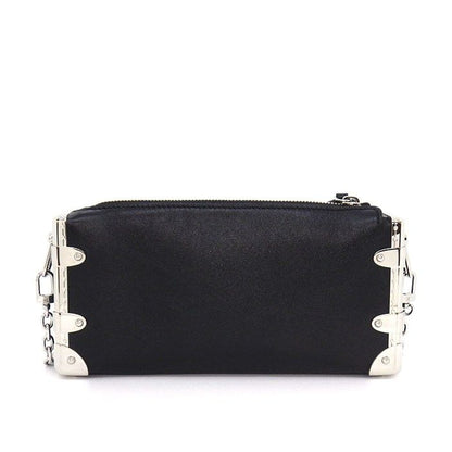 Louis Vuitton Shoulder Bag Slim Trunk Black Cuffleather Silver — view 2
