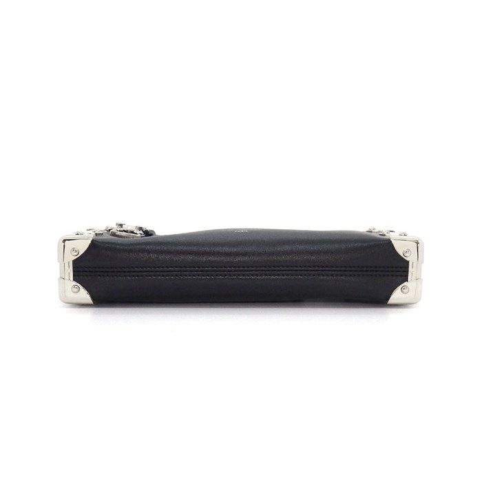 Louis Vuitton Shoulder Bag Slim Trunk Black Cuffleather Silver — view 4
