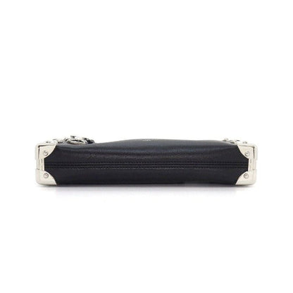 Louis Vuitton Shoulder Bag Slim Trunk Black Cuffleather Silver — view 4