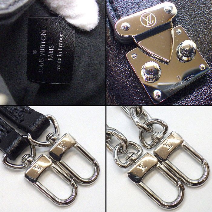 Louis Vuitton Shoulder Bag Slim Trunk Black Cuffleather Silver — view 6