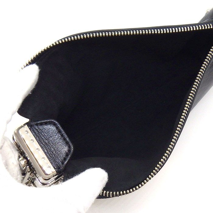 Louis Vuitton Shoulder Bag Slim Trunk Black Cuffleather Silver — view 5