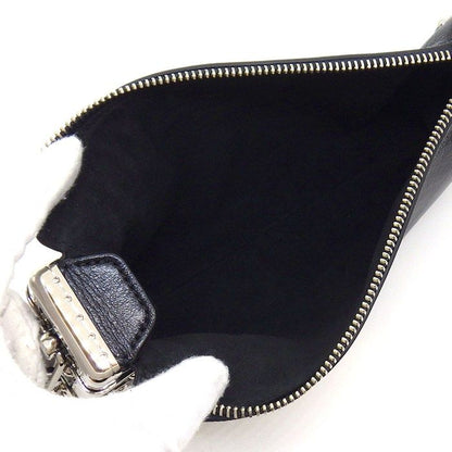 Louis Vuitton Shoulder Bag Slim Trunk Black Cuffleather Silver — view 5