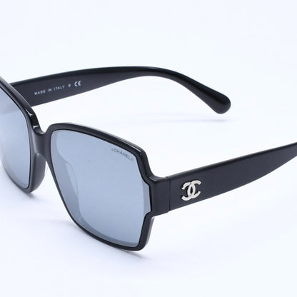 Chanel Square Shape Sunglasses Mirror Lens Black CC Logo Eyewear — view 3