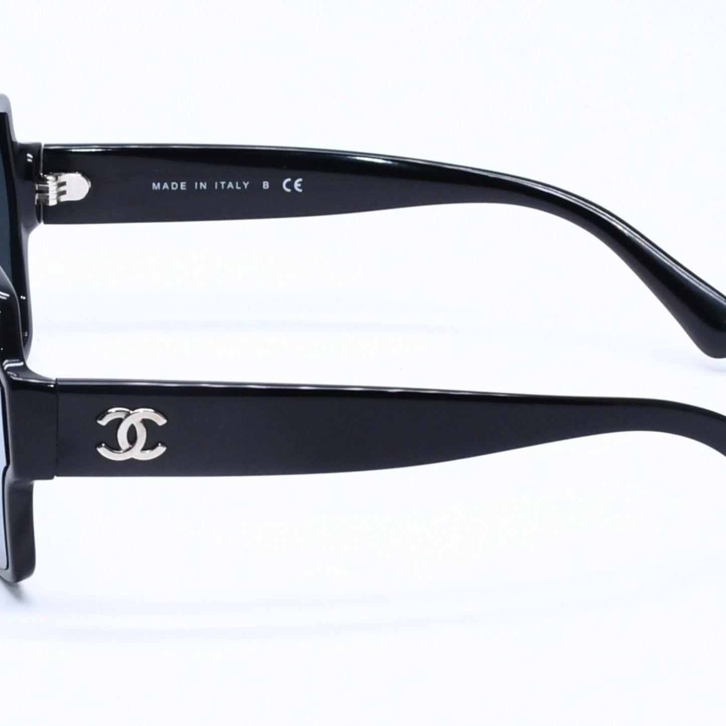 Chanel Square Shape Sunglasses Mirror Lens Black CC Logo Eyewear — view 6